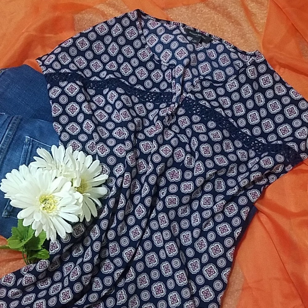 Crochet Accent Banana Republic blouse